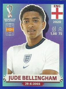 2022 Panini FIFA World Cup: Qatar 2022 Stickers (Blue Fronts w/ White Border) - Blue #ENG11 Jude Bellingham Front