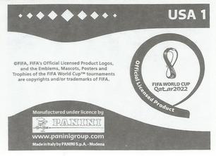 2022 Panini FIFA World Cup: Qatar 2022 Stickers (Blue Fronts w/ White Border) - Blue #USA1 Team Shot Back