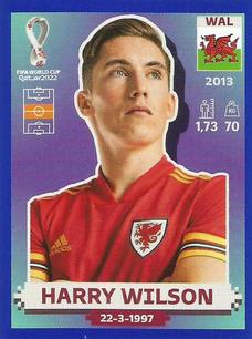2022 Panini FIFA World Cup: Qatar 2022 Stickers (Blue Fronts w/ White Border) - Blue #WAL16 Harry Wilson Front