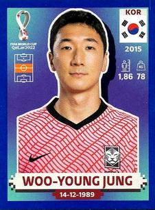 2022 Panini FIFA World Cup: Qatar 2022 Stickers (Blue Fronts w/ White Border) - Blue #KOR12 Woo-young Jung Front