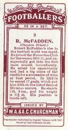 1997 Card Collectors Society 1914 Churchman's Footballers (Brown back) (reprint) #3 Richard McFadden Back