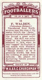 1997 Card Collectors Society 1914 Churchman's Footballers (Brown back) (reprint) #15 Fanny Walden Back
