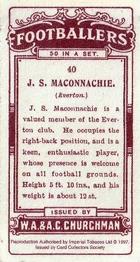 1997 Card Collectors Society 1914 Churchman's Footballers (Brown back) (reprint) #40 John Maconnachie Back