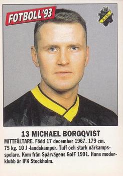 1993 Fotboll'93 #13 Michael Borgqvist Front