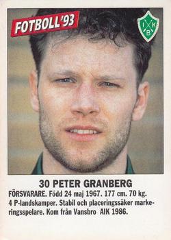 1993 Fotboll'93 #30 Peter Granberg Front