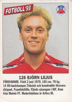 1993 Fotboll'93 #126 Bjorn Lilius Front