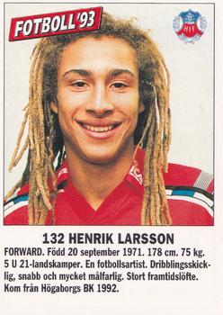 1993 Fotboll'93 #132 Henrik Larsson Front