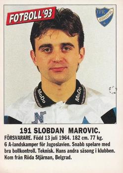 1993 Fotboll'93 #191 Slobodan Marovic Front