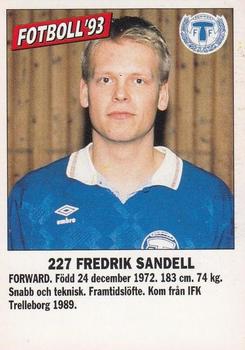 1993 Fotboll'93 #227 Fredrik Sandell Front