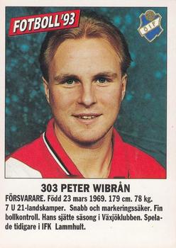 1993 Fotboll'93 #303 Peter Wibran Front