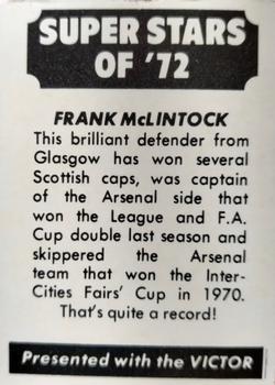 1972 D.C. Thomson / The Victor Super Stars of ‘72 #NNO Frank McLintock Back