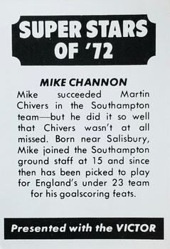 1972 D.C. Thomson / The Victor Super Stars of ‘72 #NNO Mike Channon Back