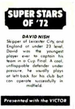 1972 D.C. Thomson / The Victor Super Stars of ‘72 #NNO David Nish Back