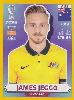 2022 Panini FIFA World Cup: Qatar 2022 Stickers (Blue Fronts w/ White Border) - Gold #AUS13 James Jeggo Front