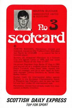 1972 Scottish Daily Express Scotcards Scottish Footballers #3 Martin Buchan Back