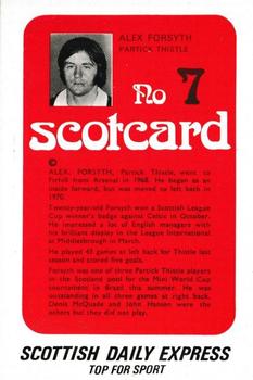 1972 Scottish Daily Express Scotcards Scottish Footballers #7 Alex Forsyth Back