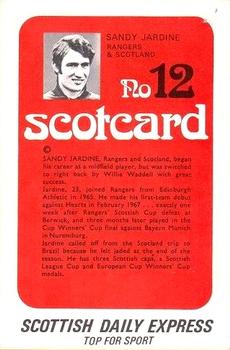 1972 Scottish Daily Express Scotcards Scottish Footballers #12 Sandy Jardine Back
