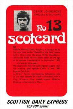 1972 Scottish Daily Express Scotcards Scottish Footballers #13 Derek Johnstone Back