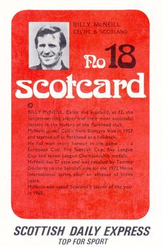 1972 Scottish Daily Express Scotcards Scottish Footballers #18 Billy McNeill Back
