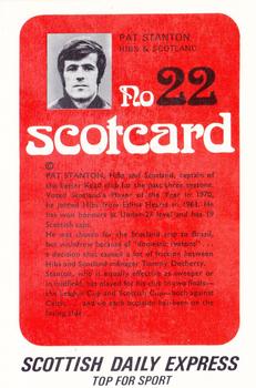 1972 Scottish Daily Express Scotcards Scottish Footballers #22 Pat Stanton Back