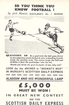 1957-58 Scottish Daily Express Scottish Footballers #27 Jackie Wren Back