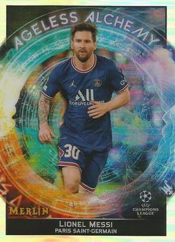 2021-22 Merlin Chrome UEFA Champions League - Ageless Alchemy #AA-1 Lionel Messi Front