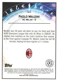 2021-22 Merlin Chrome UEFA Champions League - Ageless Alchemy #AA-3 Paolo Maldini Back