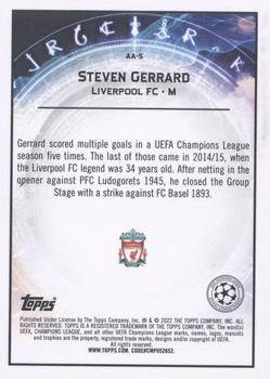 2021-22 Merlin Chrome UEFA Champions League - Ageless Alchemy #AA-5 Steven Gerrard Back