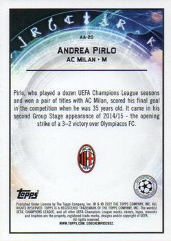 2021-22 Merlin Chrome UEFA Champions League - Ageless Alchemy #AA-20 Andrea Pirlo Back