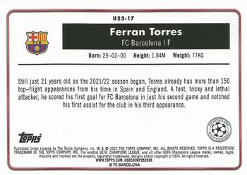2021-22 Merlin Chrome UEFA Champions League - U23 Stars #U23-17 Ferran Torres Back