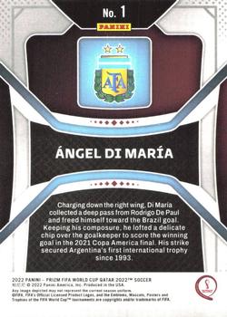 2022 Panini Prizm World Cup #1 Angel Di Maria Back