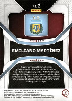 2022 Panini Prizm World Cup #2 Emiliano Martinez Back