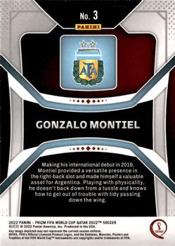 2022 Panini Prizm World Cup #3 Gonzalo Montiel Back