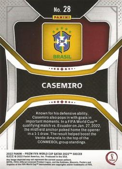2022 Panini Prizm World Cup #28 Casemiro Back