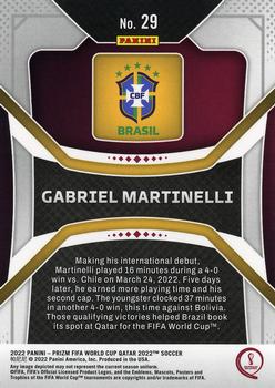 2022 Panini Prizm World Cup #29 Gabriel Martinelli Back