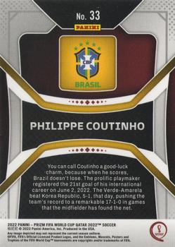 2022 Panini Prizm World Cup #33 Philippe Coutinho Back
