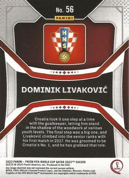2022 Panini Prizm World Cup #56 Dominik Livakovic Back