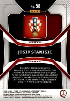 2022 Panini Prizm World Cup #58 Josip Stanisic Back
