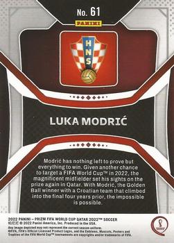 2022 Panini Prizm World Cup #61 Luka Modric Back