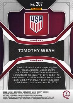 2022 Panini Prizm World Cup #207 Timothy Weah Back