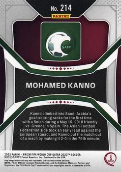 2022 Panini Prizm World Cup #214 Mohamed Kanno Back