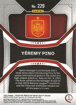 2022 Panini Prizm FIFA World Cup Qatar #229 Yeremy Pino Back