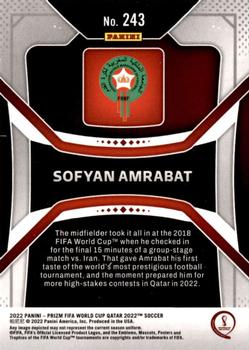 2022 Panini Prizm World Cup #243 Sofyan Amrabat Back