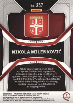 2022 Panini Prizm World Cup #257 Nikola Milenkovic Back