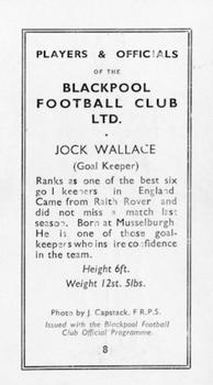 1935-36 Blackpool F.C. Programme Inserts #8 Jock Wallace Back