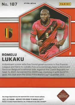 2021-22 Panini Mosaic Road to FIFA World Cup - Mosaic Orange Fluorescent #187 Romelu Lukaku Back