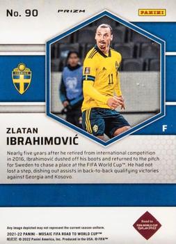 2021-22 Panini Mosaic Road to FIFA World Cup - Choice Mosaic Red & Green #90 Zlatan Ibrahimovic Back