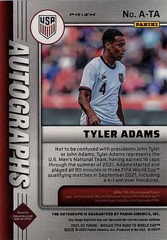 2021-22 Panini Mosaic Road to FIFA World Cup - Autographs Mosaic #A-TA Tyler Adams Back