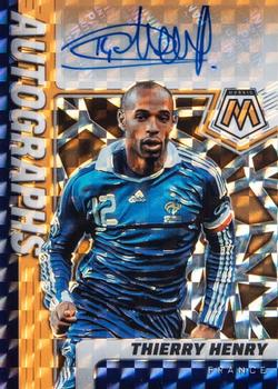 2021-22 Panini Mosaic Road to FIFA World Cup - Autographs Mosaic Orange Fluorescent #A-TH Thierry Henry Front