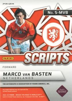 2021-22 Panini Mosaic Road to FIFA World Cup - Scripts Mosaic #S-MVB Marco Van Basten Back